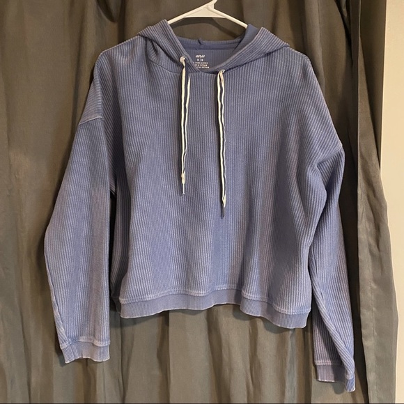 aerie Tops - Aerie ribbed cropped hoddie